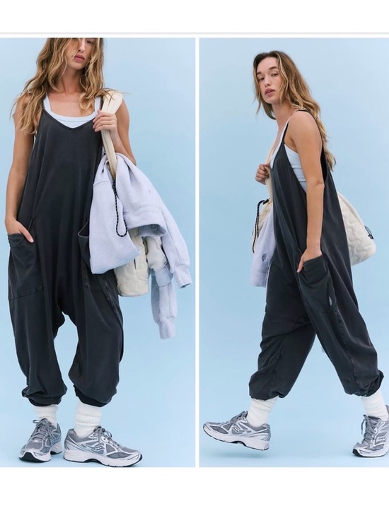 FP Movement by Free People Pants - Free People Hot Shot Onesie Charcoal Heather Size Medium
